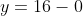 \rightarrow \; y=16-0