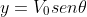 y=V_{0}sen\theta (\frac{x}{V_{0}cos\theta })-\frac{g x^2}{2( V_{0}cos\theta )^2}