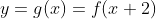 y=g(x)=f(x+2)