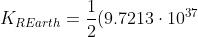 png.latex? K_{REarth}=\frac{1}{2}(9.7213