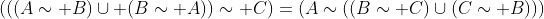 (((A\sim B)\cup (B\sim A))\sim C)=(A\sim((B\sim C)\cup(C\sim B)))