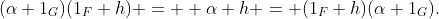 (\alpha 1_G)(1_F h) =  \alpha h = (1_F h)(\alpha 1_G).