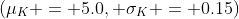 (\mu_K = 5.0, \sigma_K = 0.15)