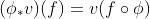 (\phi_{*}v)(f)=v(f\circ\phi)
