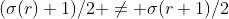 (\sigma(r)+1)/2 \not= \sigma(r+1)/2
