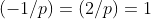 (-1/p)=(2/p)=1