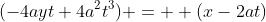 (-4ayt+4a^2t^3) =  (x-2at)
