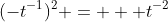 (-t^{-1})^2 = + t^{-2}
