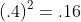 (.4)^2=.16