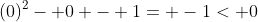 (0)^2- 0 - 1= -1< 0