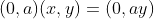(0,a)(x,y)=(0,ay)