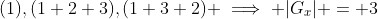 (1),(1 2 3),(1 3 2) \implies |G_x| = 3