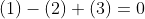 (1)-(2)+(3)=0
