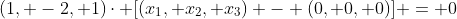 (1, -2, 1)\cdot [(x_1, x_2, x_3) - (0, 0, 0)] = 0