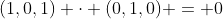 (1,0,1) \cdot (0,1,0) = 0