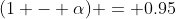(1 - \alpha) = 0.95