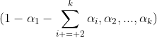 (1-\alpha_1-\sum\limits_{i = 2}^k\alpha_i,\alpha_2,...,\alpha_k)