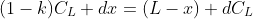 (1-k)C_L dx=(L-x) dC_L