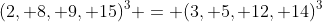 (2, 8, 9, 15)^3 = (3, 5, 12, 14)^3