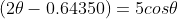 (2\theta-0.64350)=5cos\theta