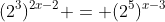 (2^3)^{2x-2} = (2^5)^{x-3}