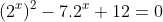 (2^x)^2-7.2^x+12=0