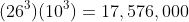(26^3)(10^3)=17,576,000
