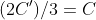 (2C')/3=C