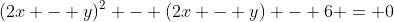 (2x - y)^2 - (2x - y) - 6 = 0