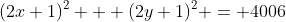 (2x+1)^2 + (2y+1)^2 = 4006
