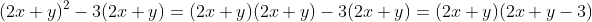 (2x+y)^2-3(2x+y)=(2x+y)(2x+y)-3(2x+y)=(2x+y)(2x+y-3)