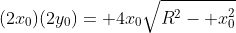 (2x_0)(2y_0)= 4x_0\sqrt{R^2- x_0^2