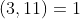 (3,11)=1