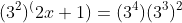 (3^2)^(2x+1)=(3^4)(3^3)^2