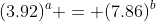 (3.92)^a = (7.86)^b