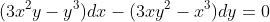 (3x^2y-y^3)dx-(3xy^2-x^3)dy=0