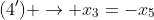 (4') \rightarrow x_3=-x_5