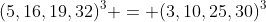 (5,16,19,32)^3 = (3,10,25,30)^3