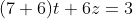 (7+6)t+6z=3
