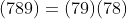 (789)=(79)(78)