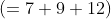 28\;(=7+9+12)