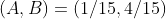 (A,B)=(1/15,4/15)