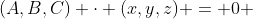 (A,B,C) \cdot (x,y,z) = 0 