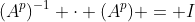 (A^p)^{-1} \cdot (A^p) = I