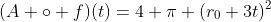 (A \circ f)(t)=4 \pi (r_0+3t)^2