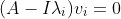 (A-I\lambda_i)v_i=0