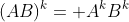 (AB)^k= A^kB^k