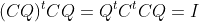 (CQ)^tCQ=Q^tC^tCQ=I