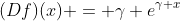 (Df)(x) = \gamma e^{\gamma x}