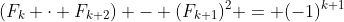 (F_k \cdot F_{k+2}) - (F_{k+1})^2 = (-1)^{k+1}